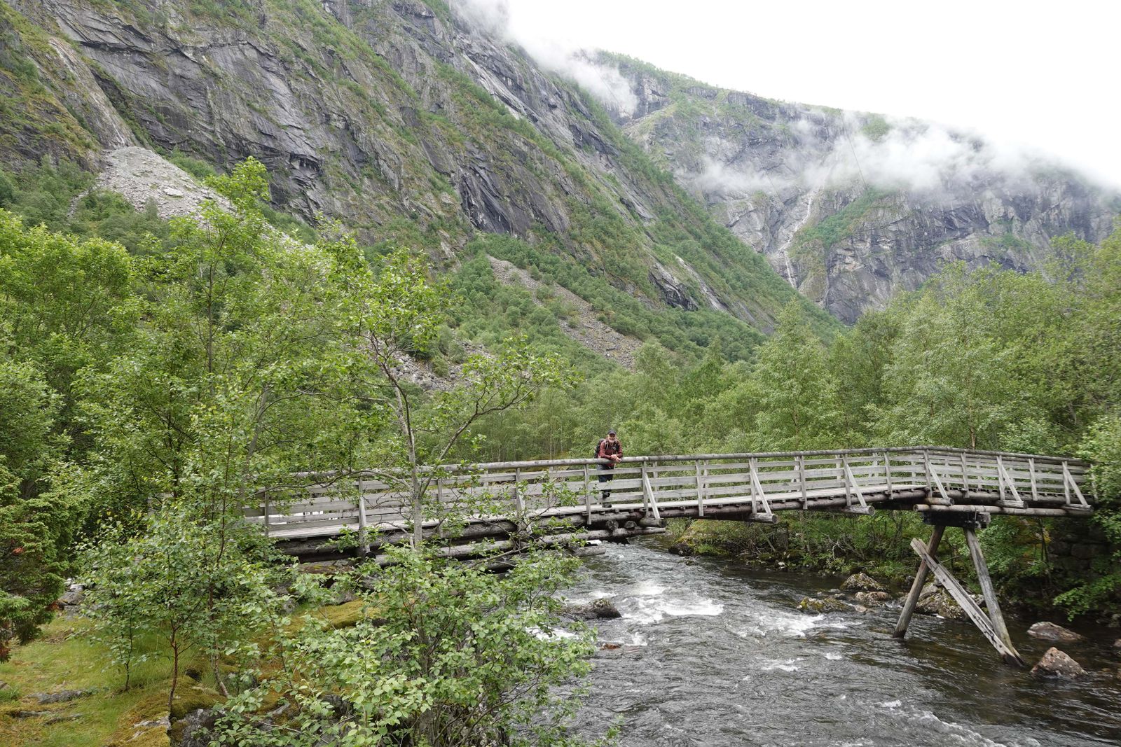 Wanderer vor dem Fjord